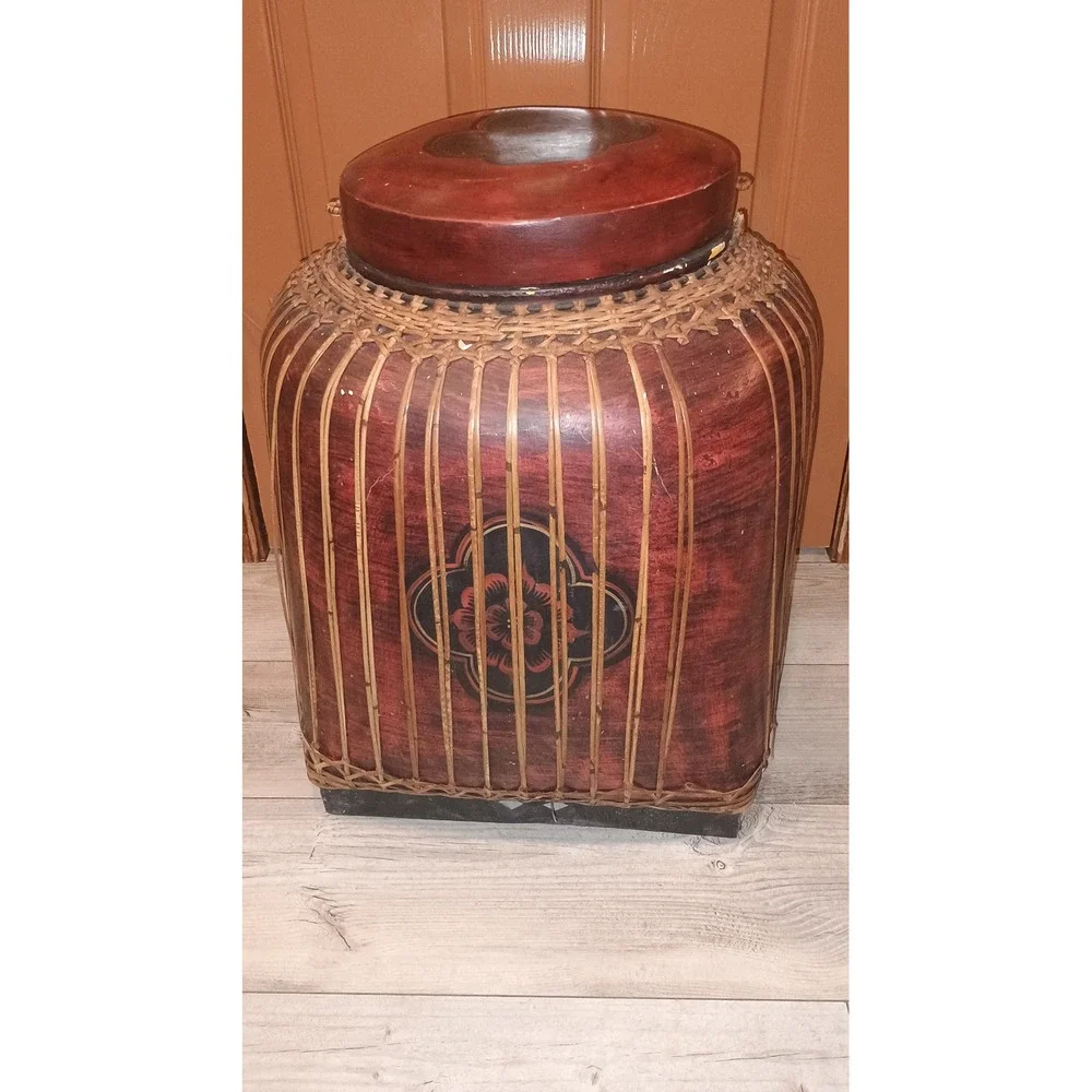 Burmese Chinese Home Decor 2️⃣4️⃣x1️⃣7️⃣Large Asian Woven Bamboo Storage Basket